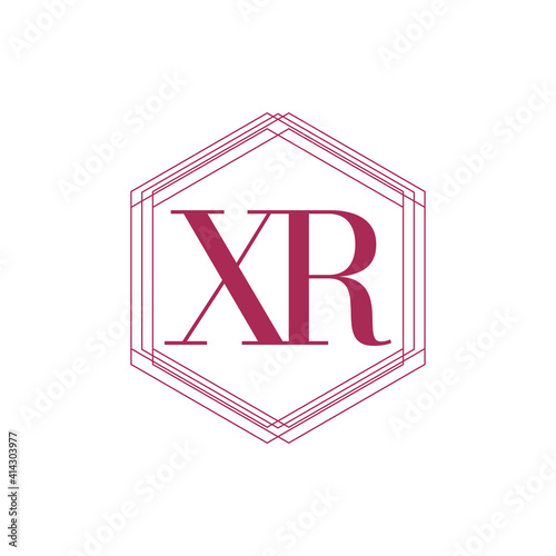 Simple Elegant Initial Letter Type XR Logo Sign Symbol Icon, Logo Design Template
