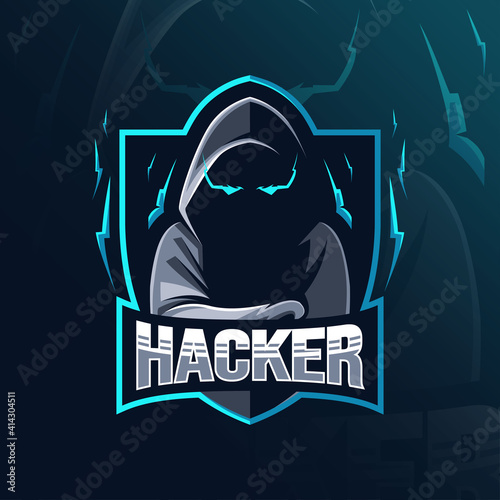Hacker mascot logo design