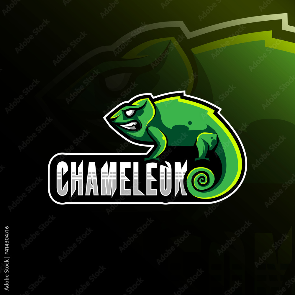 Chameleon mascot logo design Chameleon mascot logo design