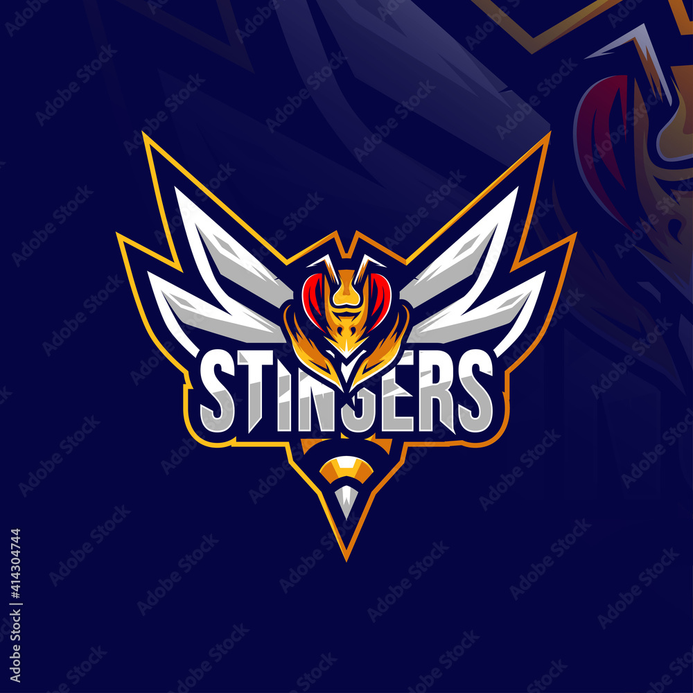 Stingers mascot logo design Stingers mascot logo design