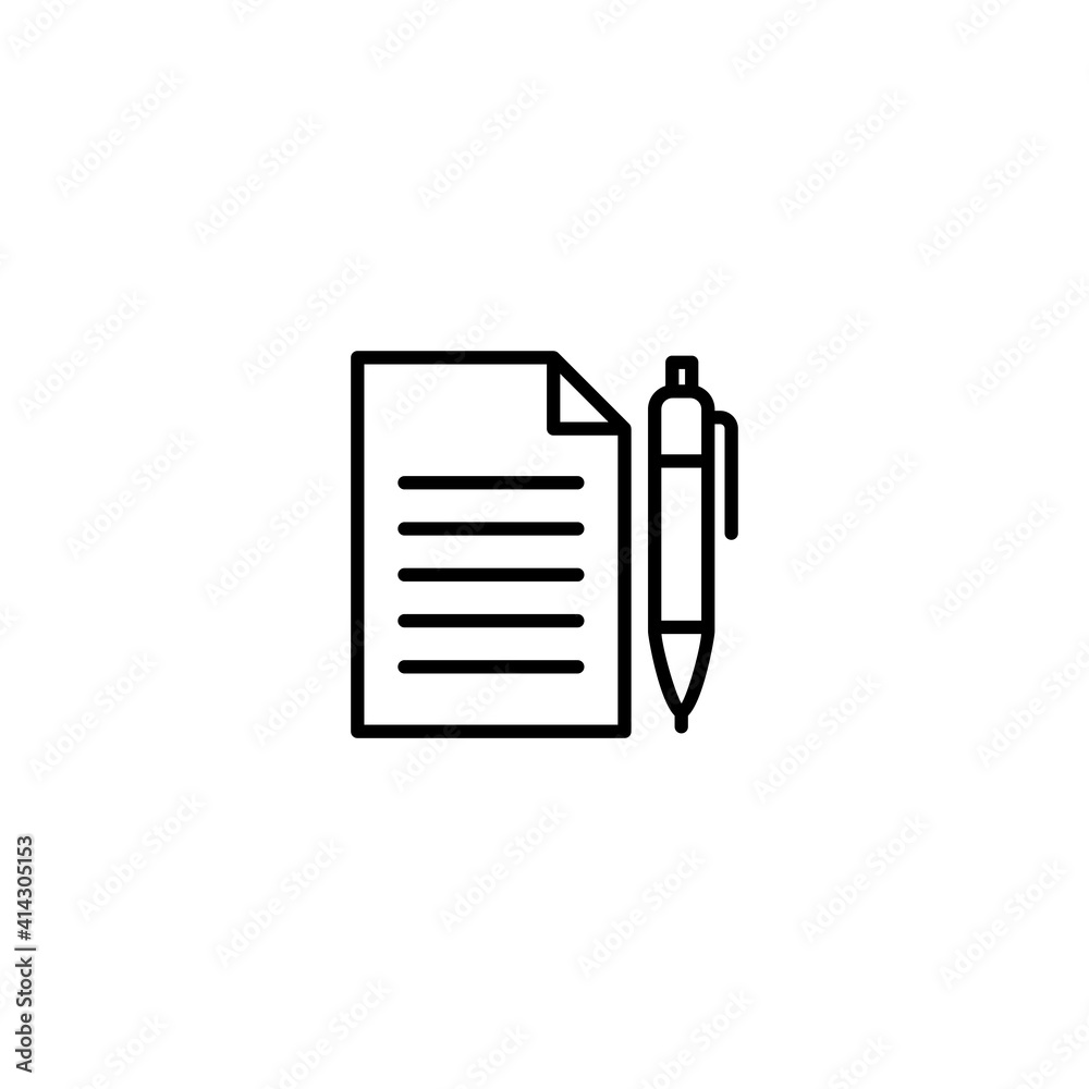 Document write icon vector for computer, web and mobile app Document write icon vector for computer, web and mobile app