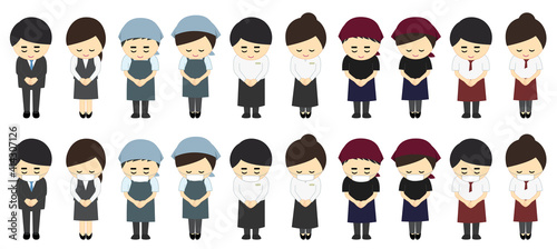 おじぎする人のイラスト