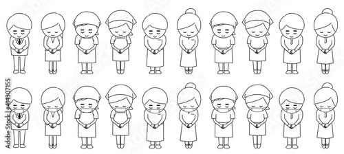 おじぎする人のイラスト