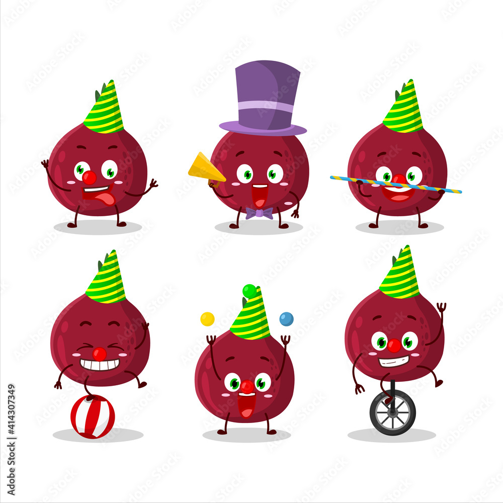 Fototapeta premium Cartoon character of new onion with various circus shows