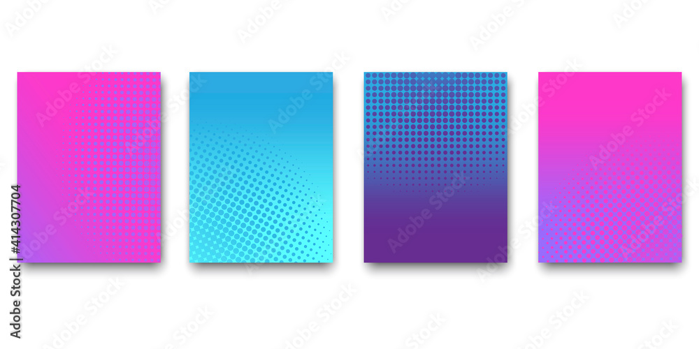 Modern poster on red backdrop. Colorful set. Flat web banner on halftone pink backdrop. Stock image. EPS 10. Modern poster on red backdrop. Colorful set. Flat web banner on halftone pink backdrop. Stock image. EPS 10.