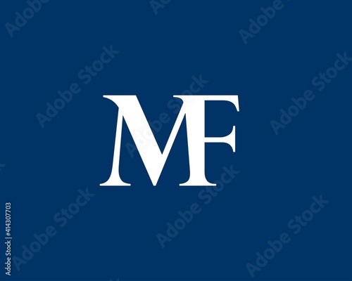 MF FM letter logo design vector template
