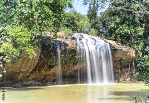 Fototapeta Naklejka Na Ścianę i Meble -  This is a set of pictures of waterfall scenery, taken in Da Lat city, Lam Dong province. The set of photos were taken on February 14, 2021. Content: Prenn waterfall 