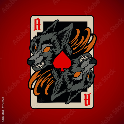 Wolf poker card
