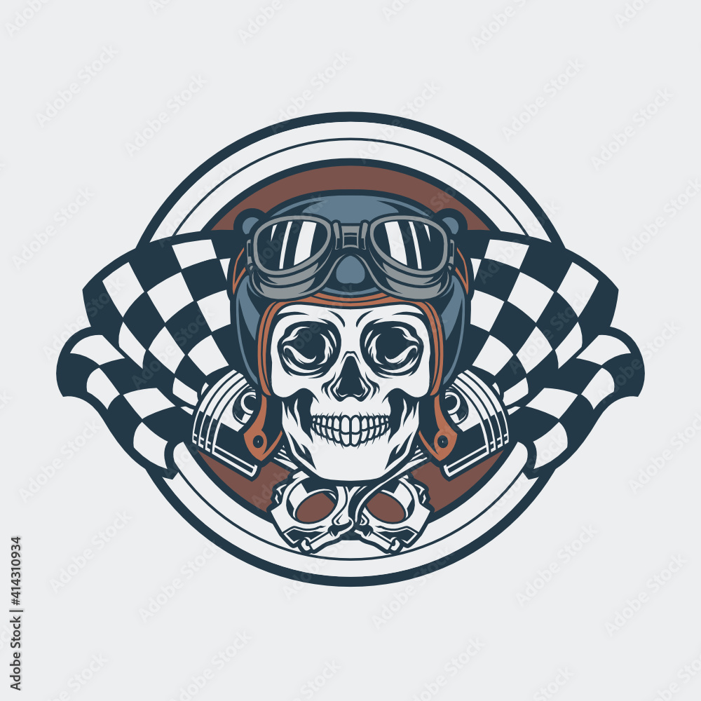 Skull biker emblem 