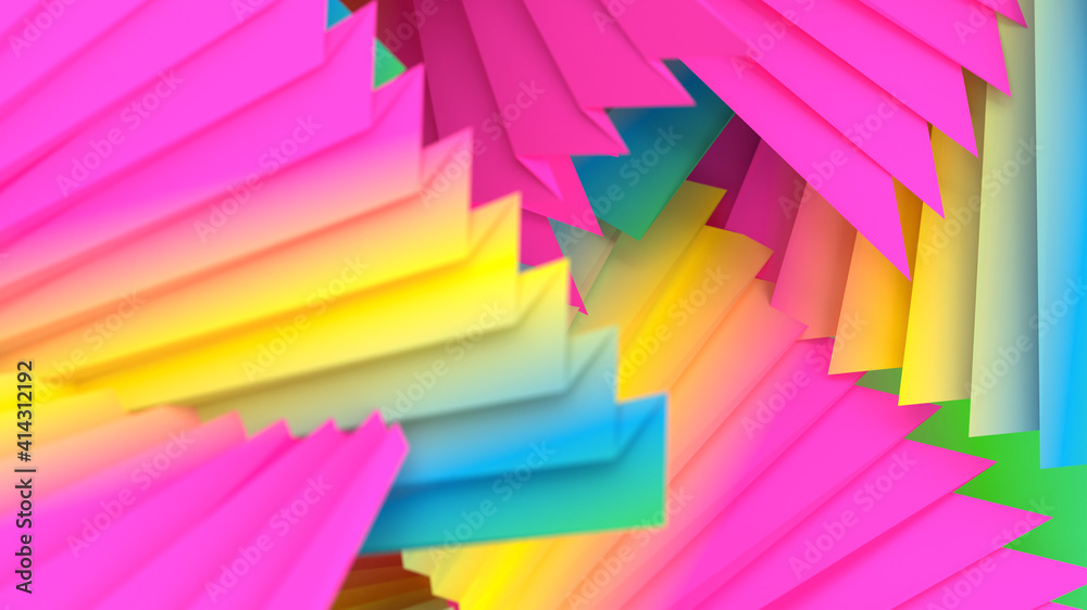 3d Render of Rainbow Neon Color Background with Dominant Pink Color 3d Render of Rainbow Neon Color Background with Dominant Pink Color