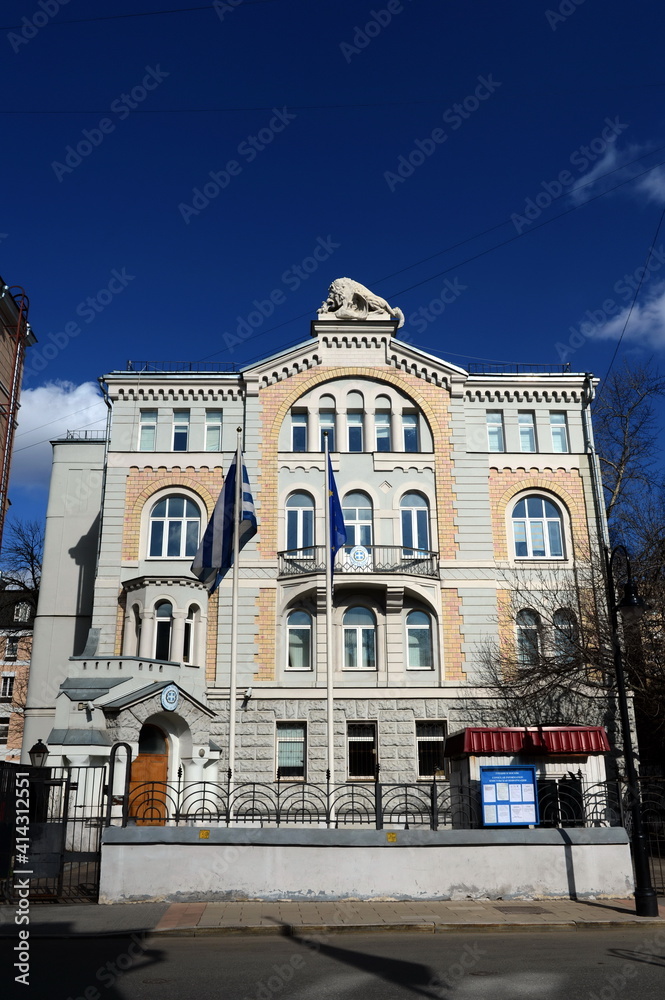 The building of the Consulate General of Greece in Moscow. Former apartment building of Peter Boytsov