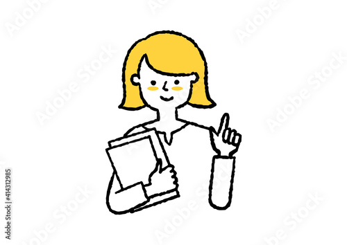 仕事のポイントを教える女性
