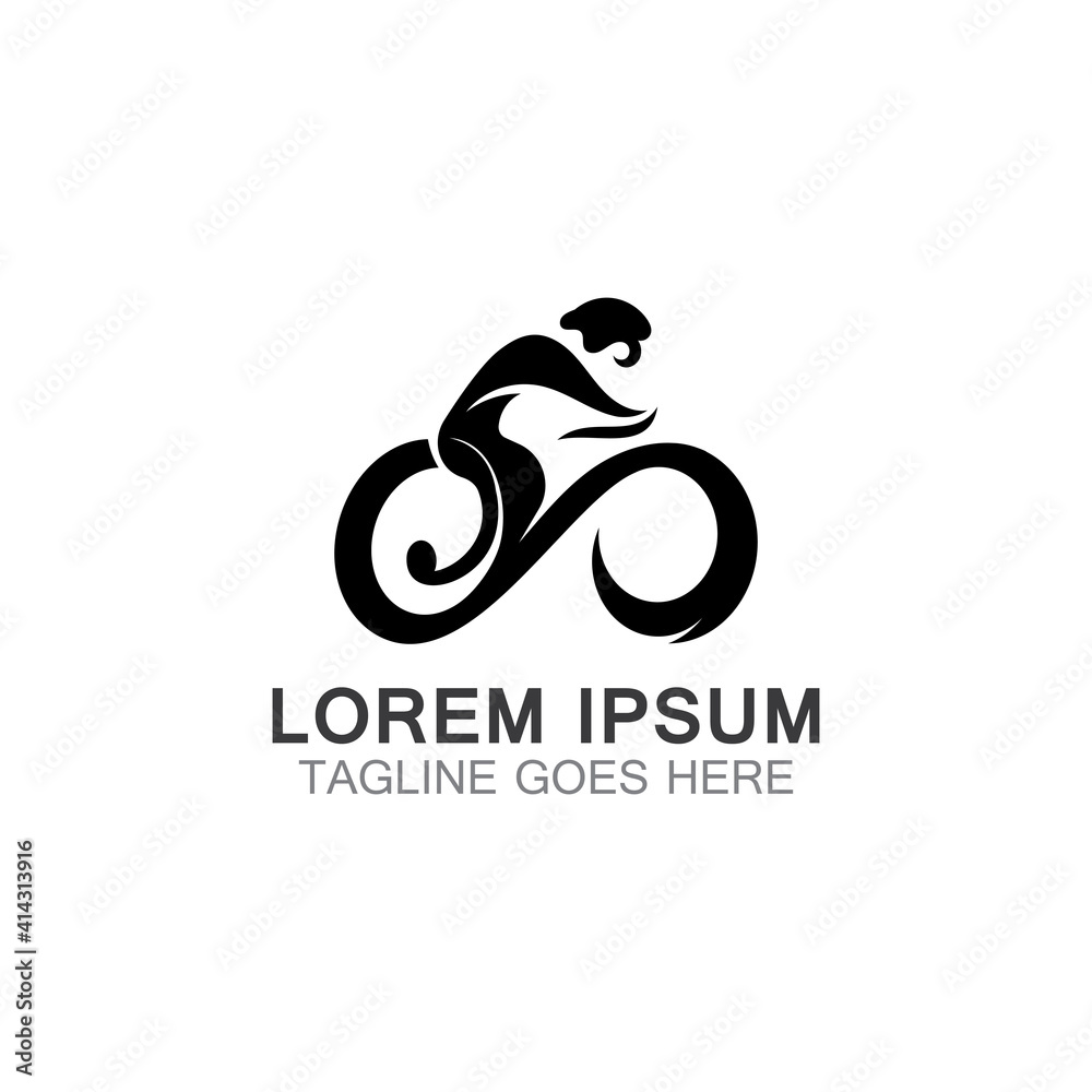 Cycling logo sport design vector icon, symbol template business
