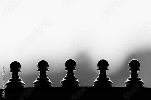Chess piece in black and white