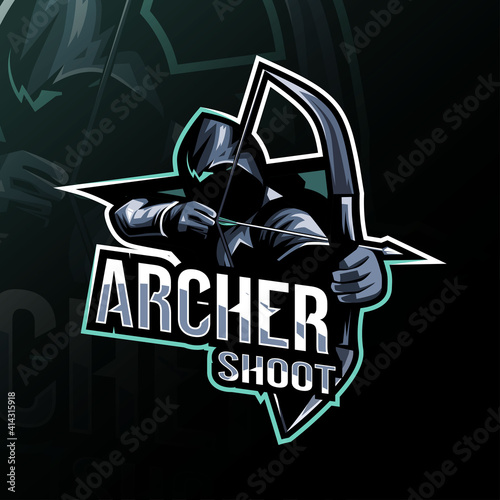 Archer shoot mascot logo esport design