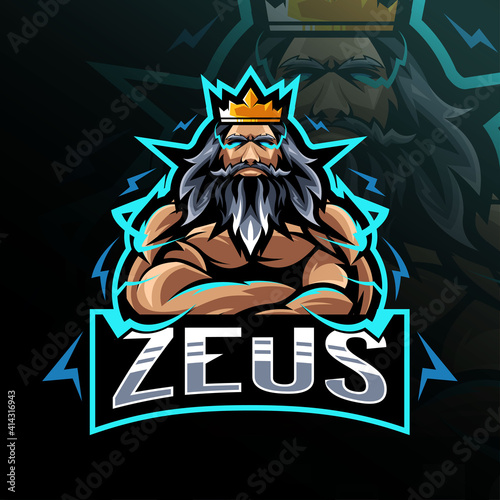 Zeus mascot logo esport design