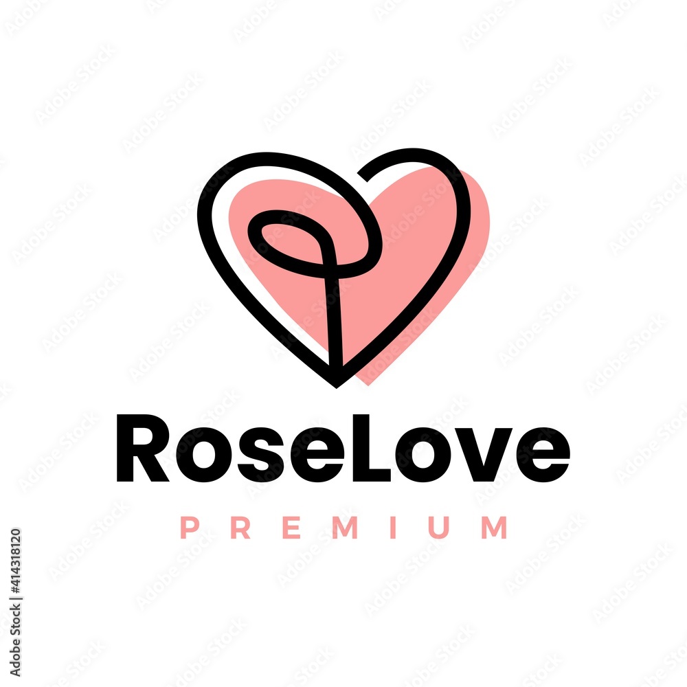 rose love heart logo vector icon illustration rose love heart logo vector icon illustration