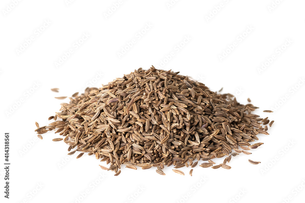 seasoning cumin grain isolated on white background seasoning cumin grain isolated on white background