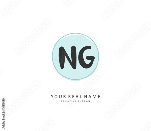 Free Download NG Initial letter handwriting and signature logo. A concept handwriting initial logo with template element. - GFXLoad