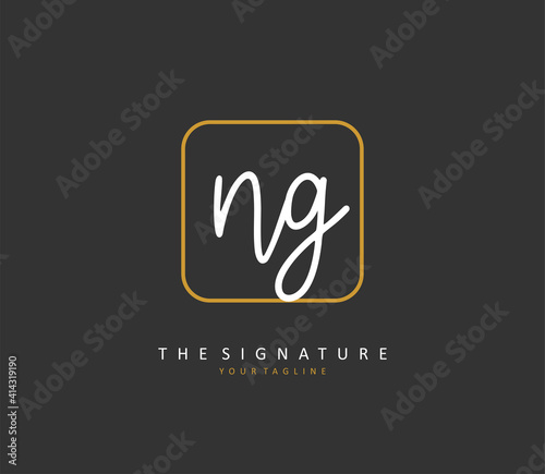 NG Initial letter handwriting and signature logo. A concept handwriting initial logo with template element.