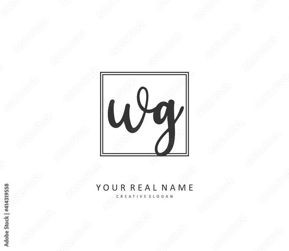 WG Initial letter handwriting and signature logo. A concept handwriting initial logo with template element. WG Initial letter handwriting and signature logo. A concept handwriting initial logo with template element.