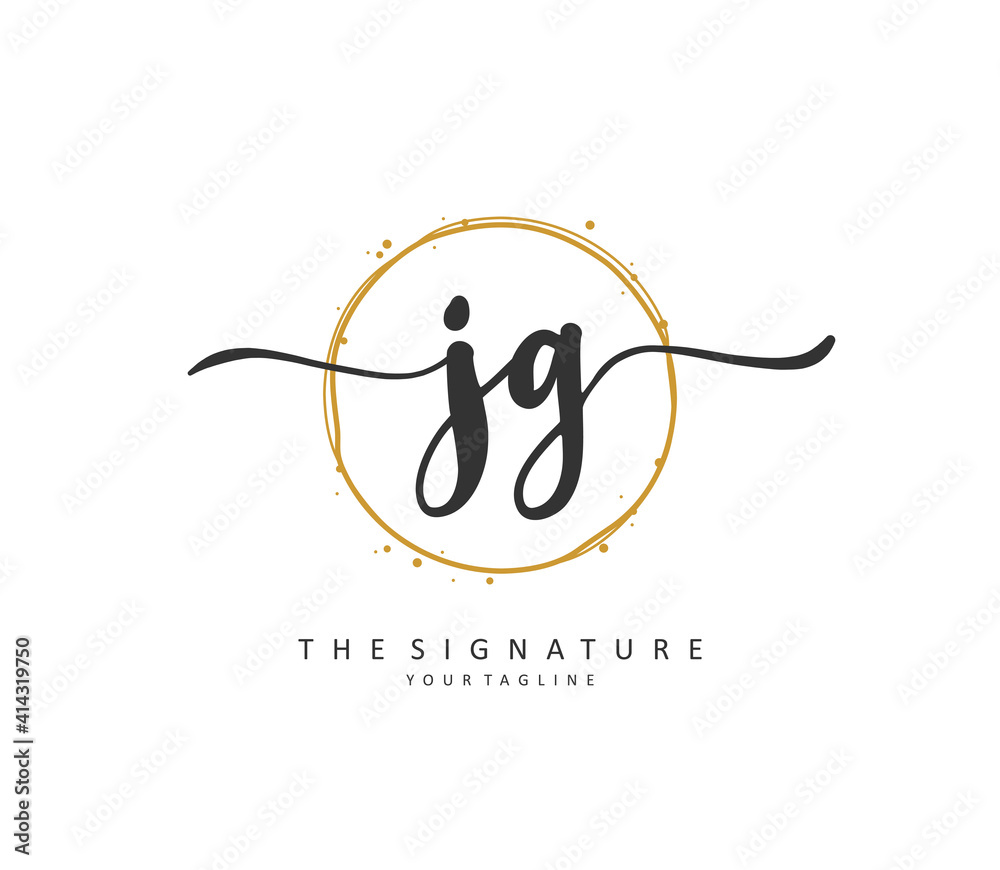 JG Initial letter handwriting and signature logo. A concept handwriting initial logo with template element. JG Initial letter handwriting and signature logo. A concept handwriting initial logo with template element.