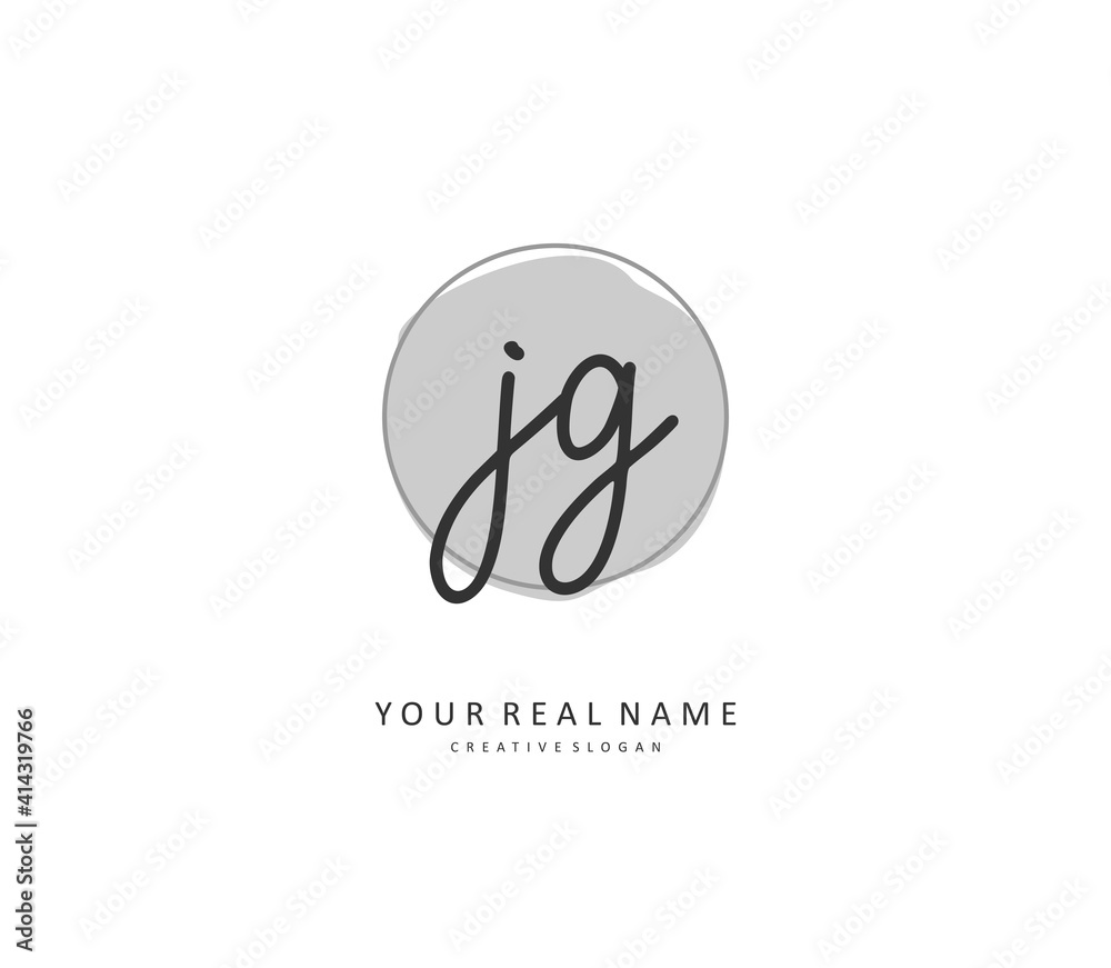JG Initial letter handwriting and signature logo. A concept handwriting initial logo with template element. JG Initial letter handwriting and signature logo. A concept handwriting initial logo with template element.