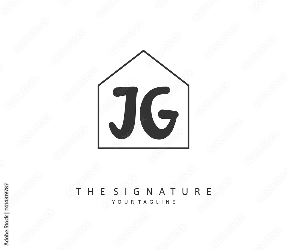 JG Initial letter handwriting and signature logo. A concept handwriting initial logo with template element. JG Initial letter handwriting and signature logo. A concept handwriting initial logo with template element.