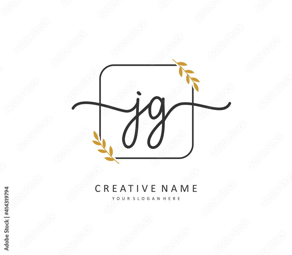 JG Initial letter handwriting and signature logo. A concept handwriting initial logo with template element. JG Initial letter handwriting and signature logo. A concept handwriting initial logo with template element.