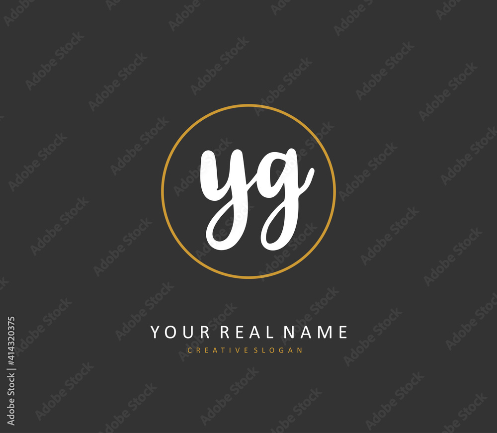 YG Initial letter handwriting and signature logo. A concept handwriting initial logo with template element. YG Initial letter handwriting and signature logo. A concept handwriting initial logo with template element.