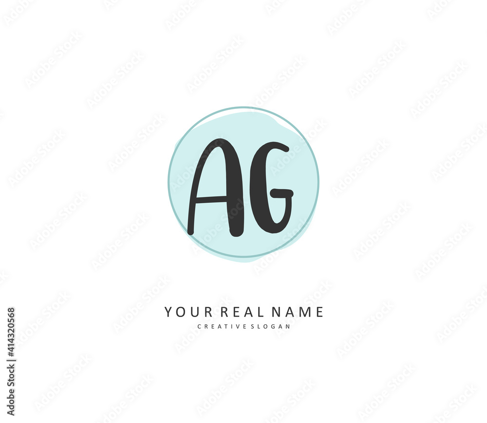 AG Initial letter handwriting and signature logo. A concept handwriting initial logo with template element. AG Initial letter handwriting and signature logo. A concept handwriting initial logo with template element.