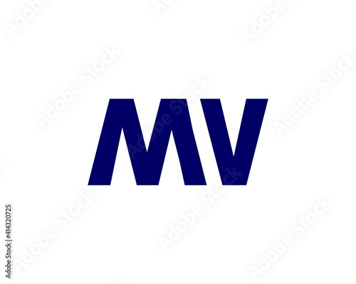 MV VM letter logo design vector template