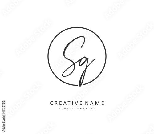 SG Initial letter handwriting and signature logo. A concept handwriting initial logo with template element.