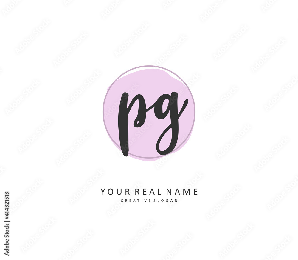 PG Initial letter handwriting and signature logo. A concept handwriting initial logo with template element. PG Initial letter handwriting and signature logo. A concept handwriting initial logo with template element.