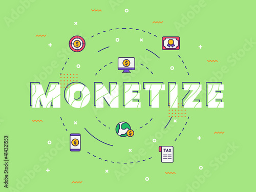 monetize typography calligraphy word art with filled color style