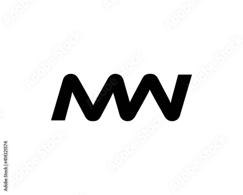 MW WM letter logo design vector template photo