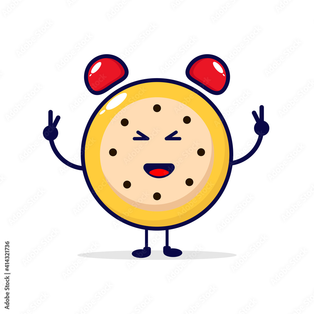Clock smile cute character illustration Clock smile cute character illustration