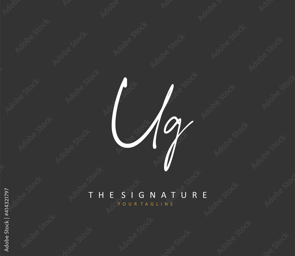 UG Initial letter handwriting and signature logo. A concept handwriting initial logo with template element. UG Initial letter handwriting and signature logo. A concept handwriting initial logo with template element.