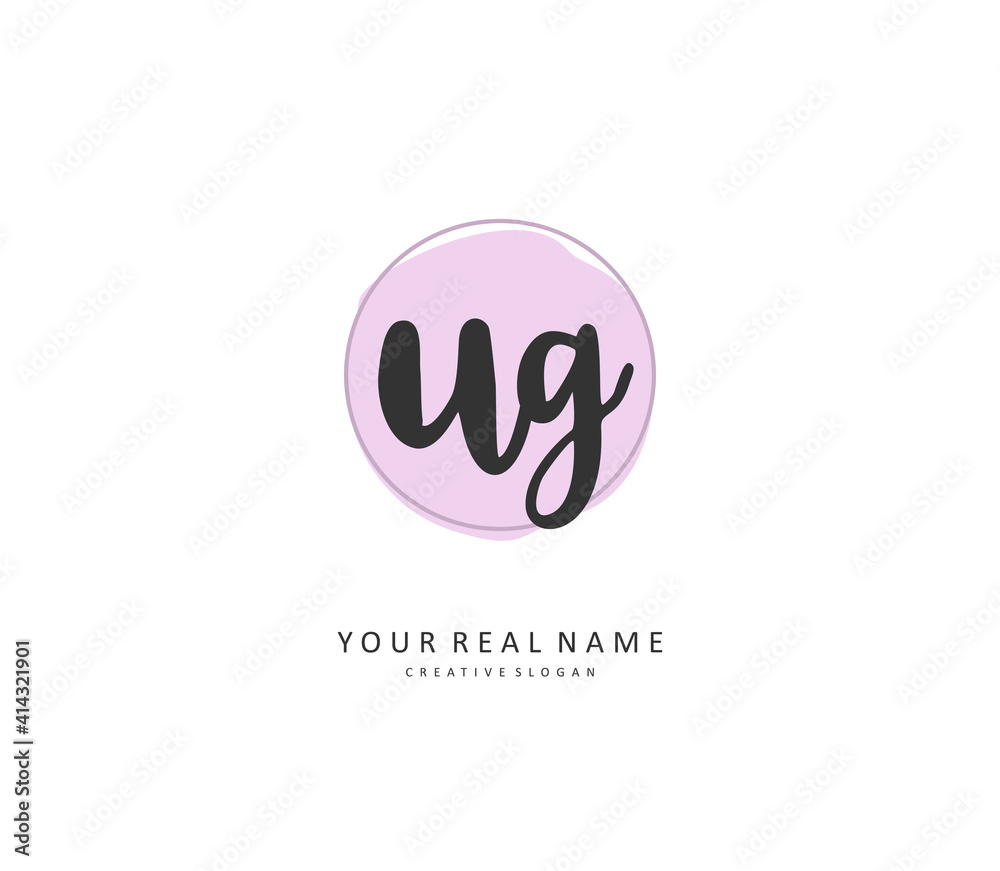 UG Initial letter handwriting and signature logo. A concept handwriting initial logo with template element. UG Initial letter handwriting and signature logo. A concept handwriting initial logo with template element.