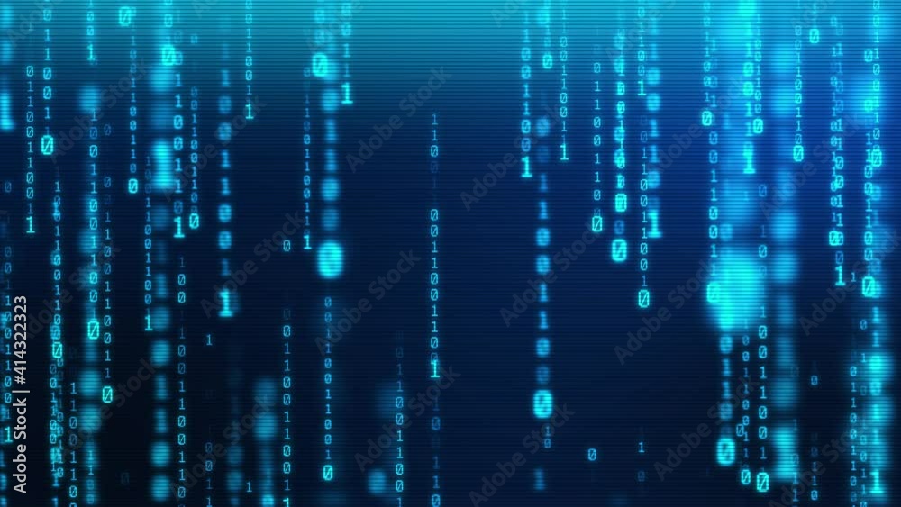 Binary code digital information technology background seamless loop computer generates graphics