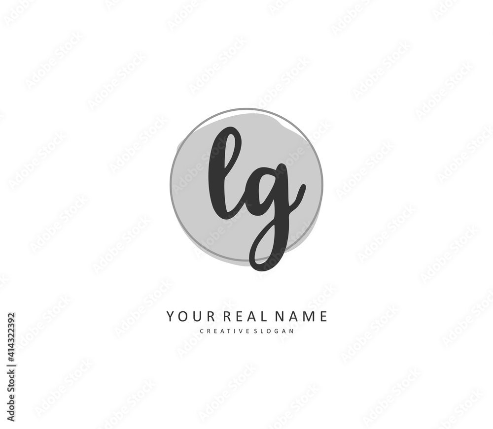 LG Initial letter handwriting and signature logo. A concept handwriting initial logo with template element.