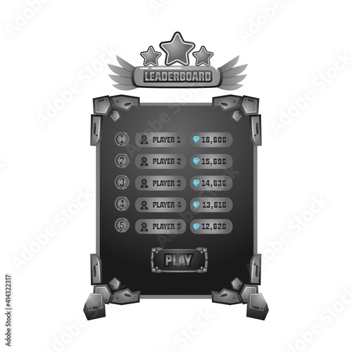 Stone leaderboard design vector isolated on white background
