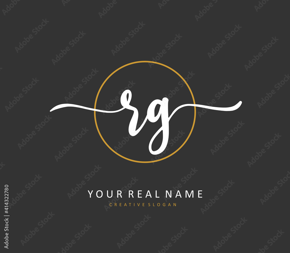 RG Initial letter handwriting and signature logo. A concept handwriting initial logo with template element. RG Initial letter handwriting and signature logo. A concept handwriting initial logo with template element.