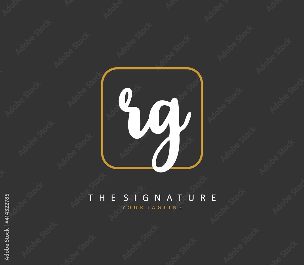 RG Initial letter handwriting and signature logo. A concept handwriting initial logo with template element. RG Initial letter handwriting and signature logo. A concept handwriting initial logo with template element.