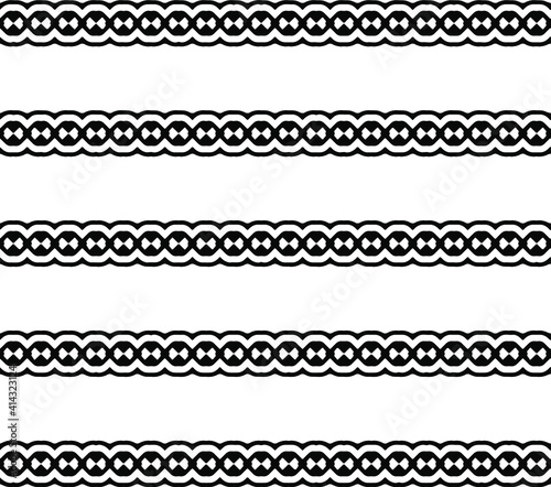  Geometric vector pattern with triangular elements. Seamless abstract ornament for wallpapers and backgrounds. Black and white colors.