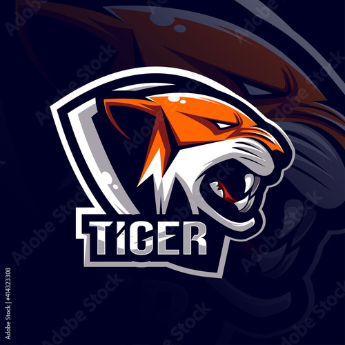 Tiger mascot logo esport template