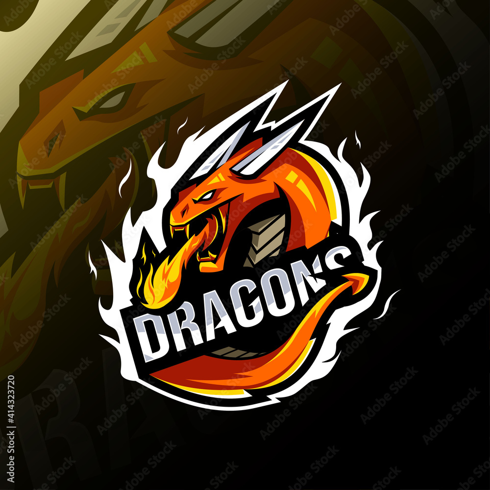 Dragon mascot logo template