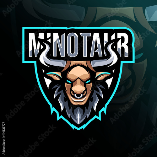 Minotaur mascot logo esport design