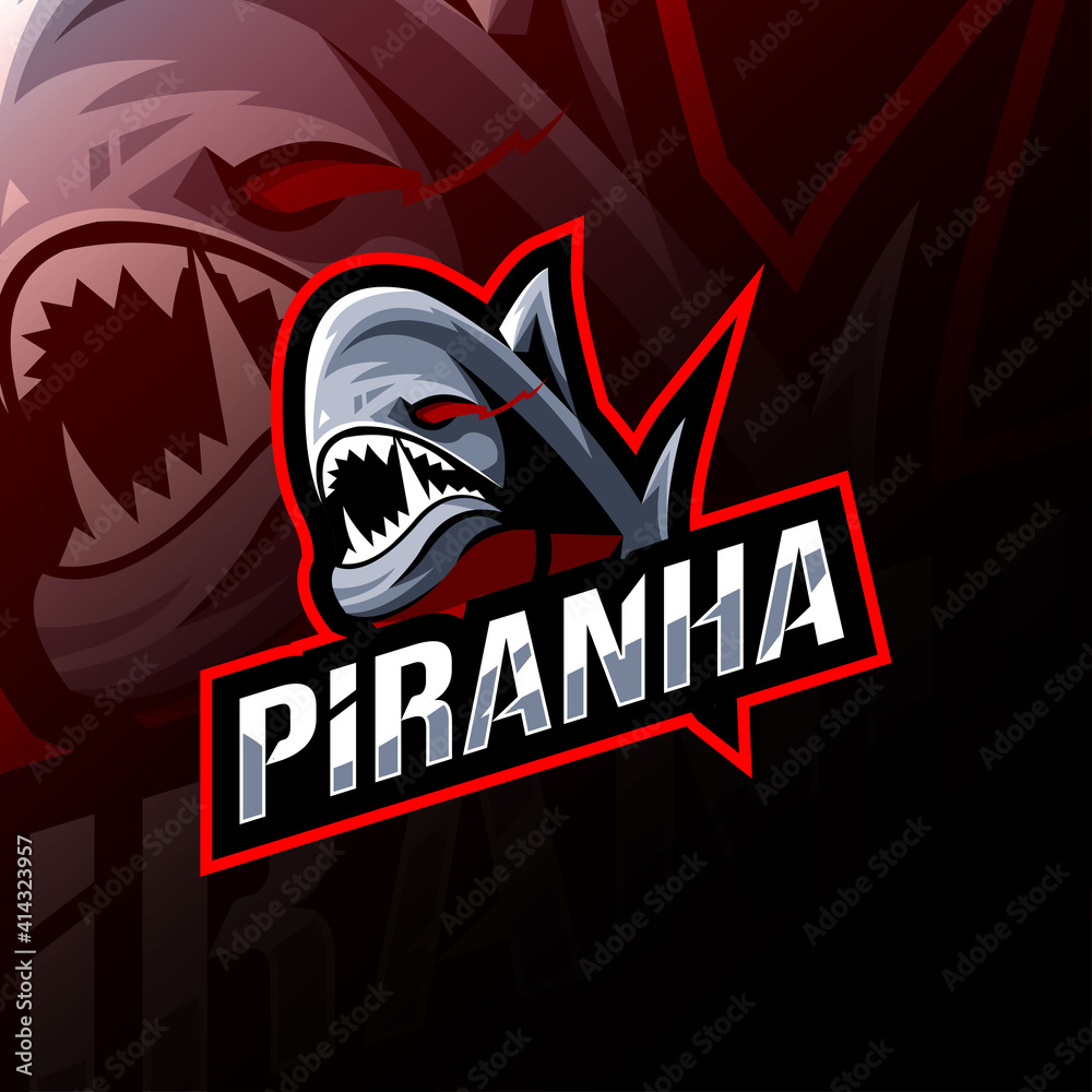 Piranha mascot logo esport design