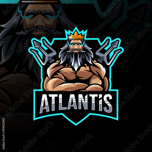 Atlantis mascot logo esport template
